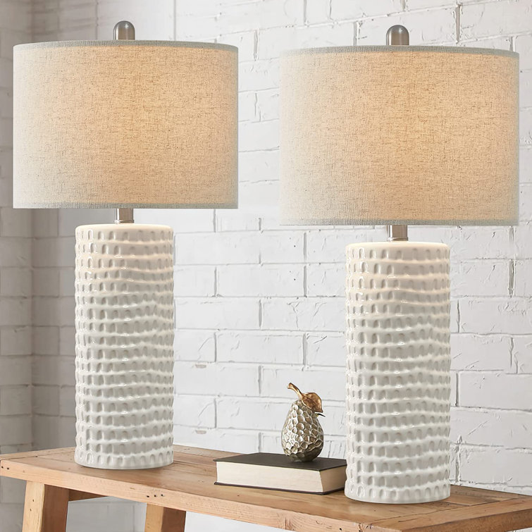 White bedside deals table lamp